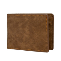 Dompet Minimalis Pria, Dompet Pendek Desain Vintage Pu RFID Pemegang Kartu dengan Harga Bagus