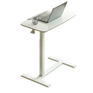 移动高度站立书桌可倾斜可存储滚动笔记本电脑折叠床侧书桌，带隐藏轮子