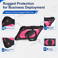 Funda Protectora 360° a Prueba de Golpes para Redmi Pad 2 Pro 12.1 Poco Pad M1 12.1 2025 con Soporte Giratorio, Correa para el Hombro, Apta para Niños