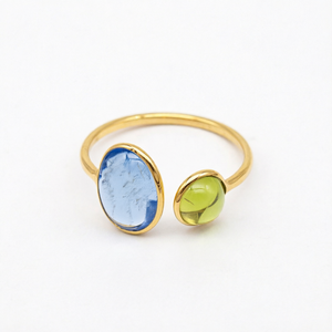 Anillo Ajustable de Oro Amarillo de 14K con Piedra de Nacimiento y Gema para Mujer, Regalo para Fiesta - Product Image 1