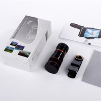 Lensa Teleskop Ponsel HD 8X 12X 20X, Kit Lensa Kamera Zoom Profesional, Klip Universal untuk iPhone Android Smartphone