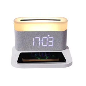 Desk Top Mtulti Function Atmosphere Light Smart Watches Phone Holder Station 15w Fast Charging Night Light Lamp Wireless Charger