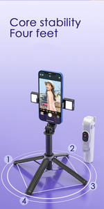 ไม้เซลฟี่แบบพกพาขนาด 40 <span class=keywords><strong>นิ้ว</strong></span> ทำจากอลูมิเนียมอัลลอยด์ พร้อมไฟว<span class=keywords><strong>ง</strong></span>แหวนเซลฟี่แบบชาร์จได้ จัดส่งฟรี - Product Image 4