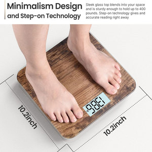 180kg 396lbs <span class=keywords><strong>Balance</strong></span> de poids numérique intelligente en grain de bois - Product Image 6
