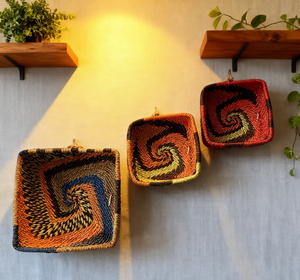 <span class=keywords><strong>Panier</strong></span> mural en papier tressé à la main style Art Déco BOHO <span class=keywords><strong>africain</strong></span>, idéal pour la maison, les mariages, les anniversaires - Vente en gros Sunrise Factory - Product Image 2