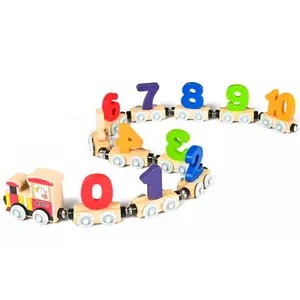 Holz magnetischer digitaler Zug 3 jahre kleinkind jungen und mädchen hölzernes Alphabet Traktor Bausteine Spielzeug Auto