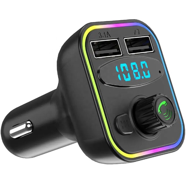 Bluetooth FM Transmitter for Car Wireless Radio Adapter Kit HandsFree Call TF Card USB Charger for All Smartphones Audio Players