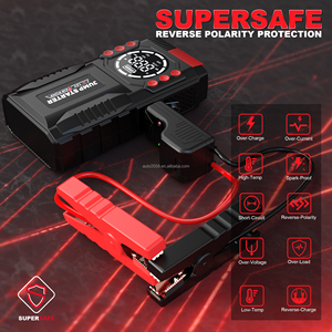 Démarreur portable 20000 mAh, <span class=keywords><strong>booster</strong></span> de batterie de voiture, chargeur de batterie externe, pack de batteries au lithium, pompe à air pour pneus, gonfleur de pneus, lumière LED - Product Image 5