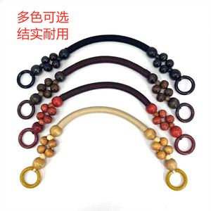Asa de Madera con Cuentas para Bolso, 17 cm, Negra, Estilo Retro, Accesorio para Bolso de Mano, Marca Haomeng - Product Image 3