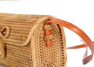 Hot Sale <b>Square</b> Shape Rattan Straw Shoulder Bag for Ladies Fashion Vintage Bohemian Dress Summer National Style Cotton Lining - Product Image 4