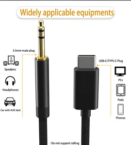 USB C Type C To 3.5mm Male Headphone Jack Audio Car Aux Adapter Cable