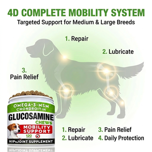 Granulés de <span class=keywords><strong>Glucosamine</strong></span> 100% Naturelle Premium pour Chiens et Animaux de Compagnie, avec Huile de Chanvre, Curcuma, MSM, Vitamines E, Chondroïtine – Supplément pour Soulager les Douleurs Articulaires (Hanches) - Product Image 4