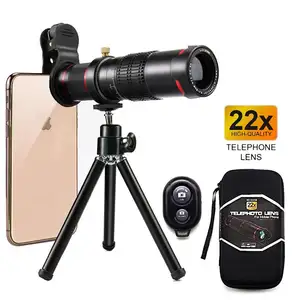 High Power 22x Zoom Monocular Telephoto Lens with Tripod and Free Remote Shutter for Mobile Phone