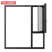 Fenêtres en aluminium résistantes aux ouragans sur mesure Opuomen, fenêtres à battants à double vitrage insonorisées