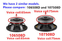 Haut-parleur de graves 10 pouces 107508D 350W avec bobine vocale de 75 mm et aimant en ferrite, pour système audio de qualité supérieure, haut-parleur de médium-grave