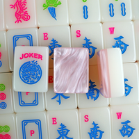 Ensemble de Mahjong américain de luxe pliable en acrylique vert menthe double n°2 Rose Perle, 160 tuiles, personnalisable, vente au détail et en gros