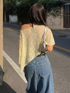 13 Spring New Fasonable Loose <b>Perspective</b> Top - Product Image 3
