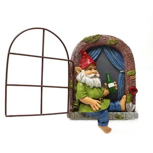 Heißes Verkaufs getränk Bier Gnome & Zwerg Feier 1 Stück Musikalischer Garten Gnom Fenster Baum Dekor Set für Miniatur Fairy Garden Dekor