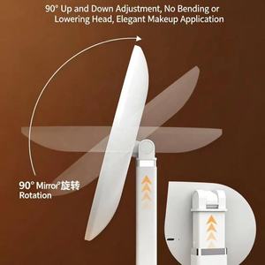 MSY Round <b>LED</b> Makeup Mirror Touch Control LCD Display Rechargeable <b>Vanity</b> Mirror Adjustable Light for Home Use - Product Image 3