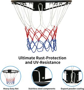 <span class=keywords><strong>Canestro</strong></span> da <span class=keywords><strong>Basket</strong></span> <span class=keywords><strong>Diametro</strong></span> 45 cm, Rete da <span class=keywords><strong>Basket</strong></span> Montata a Parete con Anello in Acciaio, Anello da <span class=keywords><strong>Basket</strong></span> con Rete per Uso Interno ed Esterno - Product Image 6