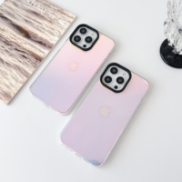 Étui de téléphone deux-en-un en PC et TPU avec dégradé holographique Aurora pour iPhone 15 Plus 14 13 12 11 XR XS Coques arrière antichoc