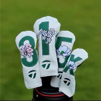 Ensemble de housses de clubs de golf durables style Tlm en PU, 1+3+5+UT Driver Fairway Hybrid, élastiques et auto-fixantes, accessoires pour sac de golf