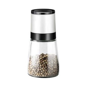 <span class=keywords><strong>Moulin</strong></span> à poivre rond en verre <span class=keywords><strong>moulin</strong></span> à épices avec lames en céramique et salière et poivrière à grossièreté réglable - Product Image 3