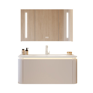 Gabinete de baño flotante de madera contrachapada con acabado de <span class=keywords><strong>pintura</strong></span> de alta calidad, gabinete de baño de <span class=keywords><strong>pizarra</strong></span> montado en la <span class=keywords><strong>pared</strong></span>, juego de tocador - Product Image 6