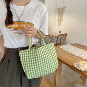 Promotional <b>Large</b> Woman Holiday Canvas Tote Fashion Grid Lady Handbags Custom Logo Shopping <b>Bag</b> - Product Image 2