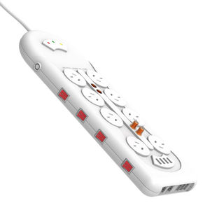 Protector <span class=keywords><strong>de</strong></span> Sobretensión Vastfafa Powerboard TV-SAT con Enchufe <span class=keywords><strong>de</strong></span> Extensión, Puerto <span class=keywords><strong>de</strong></span> Carga USB, 8 Tomas <span class=keywords><strong>de</strong></span> Corriente, 10A, Protección Contra <span class=keywords><strong>Incendios</strong></span> Personalizada SDK - Product Image 3