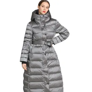 Long Style Damen kalten Winter große wind dichte Jacke wasserdichte Slim Fit Taille Daunen mäntel Jacken für Frauen