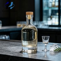 Bouteilles en verre pour spiritueux Vodka RUM Tequila Brandy Whisky Petite capacité Verre flint Bouchon en liège 200ml 500ml