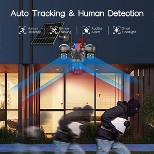 Caméra IP 4G <span class=keywords><strong>Solaire</strong></span> 12MP V380 3 Objectifs PTZ IP66 avec Carte SIM, Vision Nocturne Couleur, Suivi Automatique et Réseau Wi-Fi Sans Fil - Product Image 3