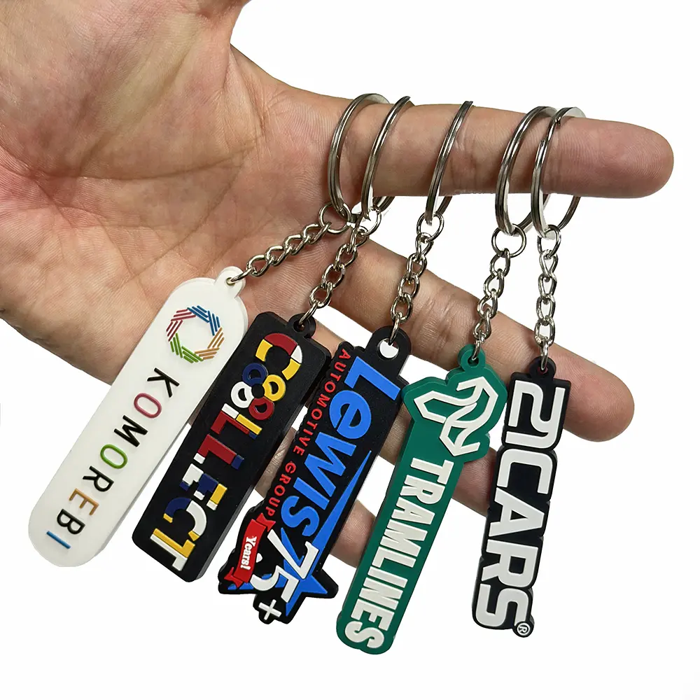 Custom 2d 3d Logo Soft Pvc Rubber Silicone Personalized Keychain Key Chain Keyring Key Chain