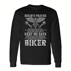 Camiseta de manga larga con mensaje de seguridad para motociclistas, color negro, ropa para hombre - Product Image 2