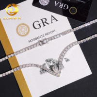 Passe Diamant Tetser 4mm 925 Argent Moissanite Tennis Chaîne De Mode Hip Hop Bijoux Moissanite Tennis Collier pour Hommes Femmes