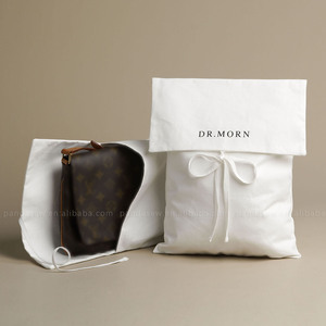 PandaSew Custom Logo <b>Envelope</b> Bag Clothing Shoes Dust Bag Jewelry Bag <b>White</b> Cotton Canvas Packaging Jewelry Pouch - Product Image 5