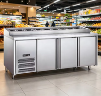 Table de préparation de pizzas pour restaurant, réfrigérateur, acier inoxydable, commande numérique