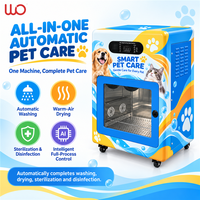 Machine de lavage pour animaux de compagnie intelligente à service libre, alimentée par charge, avec atomisation à 360°, pour chiens et chats, sécheuse et stérilisateur, conception silencieuse, 1,5 m
