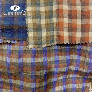 Tissu en lin OEKO-TEX à motif à carreaux en lin français, teint en fil, toucher doux, lin pur européen 100% lavé pour chemise - Product Image 2