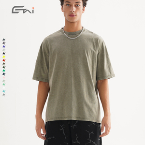 广州Etai服饰有限公司批发100% 纯棉t恤定制酸洗街装超大复古男式t恤 - Product Image 3