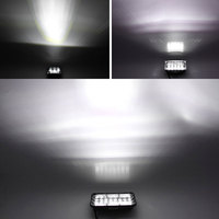 Phare de travail LED rectangulaire, lampe de conduite tout-terrain, lentille transparente, support universel, éclairage auxiliaire