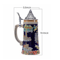 Tasse à bière personnalisée avec couvercle en métal Oktoberfest Chope à bière souvenir avec grande poignée Chope à bière personnalisée