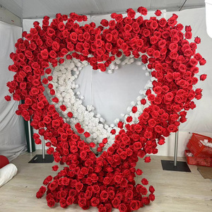 A-FA008 <b>Wedding</b> Red Flower <b>Arch</b> Backdrop Artificial Rose Flower <b>Arch</b> Silk <b>Arch</b> Flower Arrangements for Event Decoration - Product Image 3