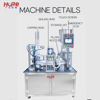 Machine de remplissage, scellage et bouchage rotative à double tête pour yaourt, beurre, sauce, confiture et liquides, pour gobelets en PE, PP, PET