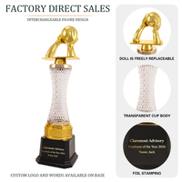 Trophée de football en plastique, vente directe d'usine JINZUN, trophée unique pour le meilleur gardien de but de la ligue de football, design unique