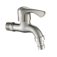 Robinet mural en acier inoxydable 304 pour machine à laver, filetage externe G1/2, eau froide uniquement, pour tuyau de lavage