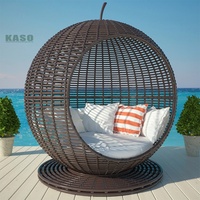 Outdoor-Schwimmbad-Tagesbett mit Baldachin, Luxuriöses Garten-Loungesessel aus Modernem Teakholz für Terrasse und Strand