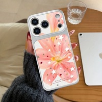 Nouvelle Coque de Téléphone en Cuir Motif Fleur de Lys Étoile Blanche Coque Arrière pour iPhone 16 12 15 17 Air Pro Max