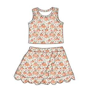 HIPPO KIDS Tenues d'Halloween pour filles, ensemble jupe à fleurs et citrouille, ensemble de vêtements pour bébés, tout-petits et adolescentes - Product Image 5